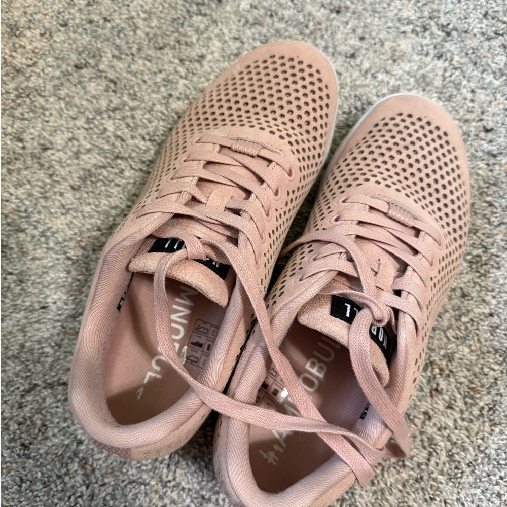 Women's NoBull Perforated Suede Trainers, light pink, size 10
